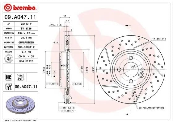 BREMBO 09 A047 11 Fren Diski 34116777825 uygun fiyat hızlı kargo