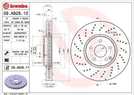 BREMBO 09 A828 11 Fren Diski 2204211812 uygun fiyat hızlı kargo