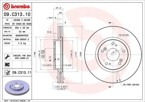 BREMBO 09C31311 Fren Diski 45251T2JH01 uygun fiyat hızlı kargo