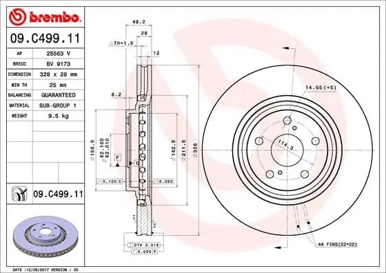 BREMBO 09C49911 Fren Diski 435120E030 uygun fiyat hızlı kargo
