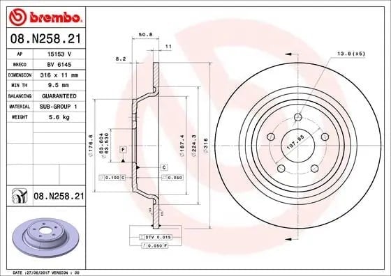 BREMBO 08 N258 21 Fren Diski 2008440 uygun fiyat hızlı kargo