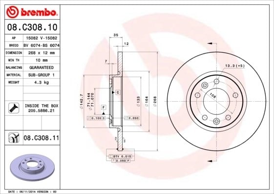 BREMBO 08C30811 Fren Diski 1609582880 uygun fiyat hızlı kargo