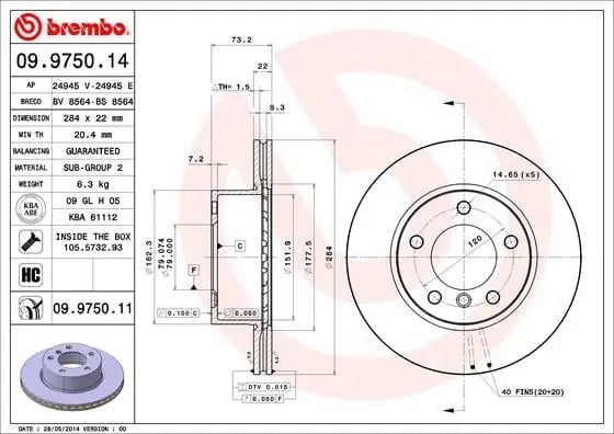 BREMBO 09 9750 11 Fren Diski 34116764629 uygun fiyat hızlı kargo