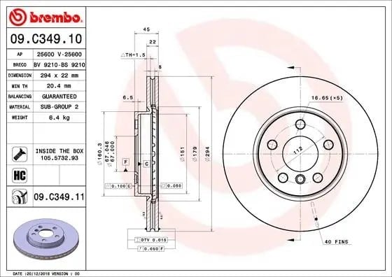 BREMBO 09 C349 11 Fren Diski 34116864439 uygun fiyat hızlı kargo