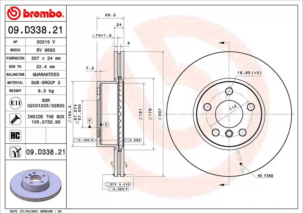 BREMBO 09 D338 21 Fren Diski 34106877212 uygun fiyat hızlı kargo