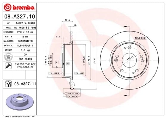 BREMBO 08A32711 Fren Diski 42510SEAE00 uygun fiyat hızlı kargo