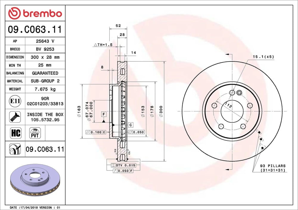 BREMBO 09 C063 11 Fren Diski 4474210312 uygun fiyat hızlı kargo