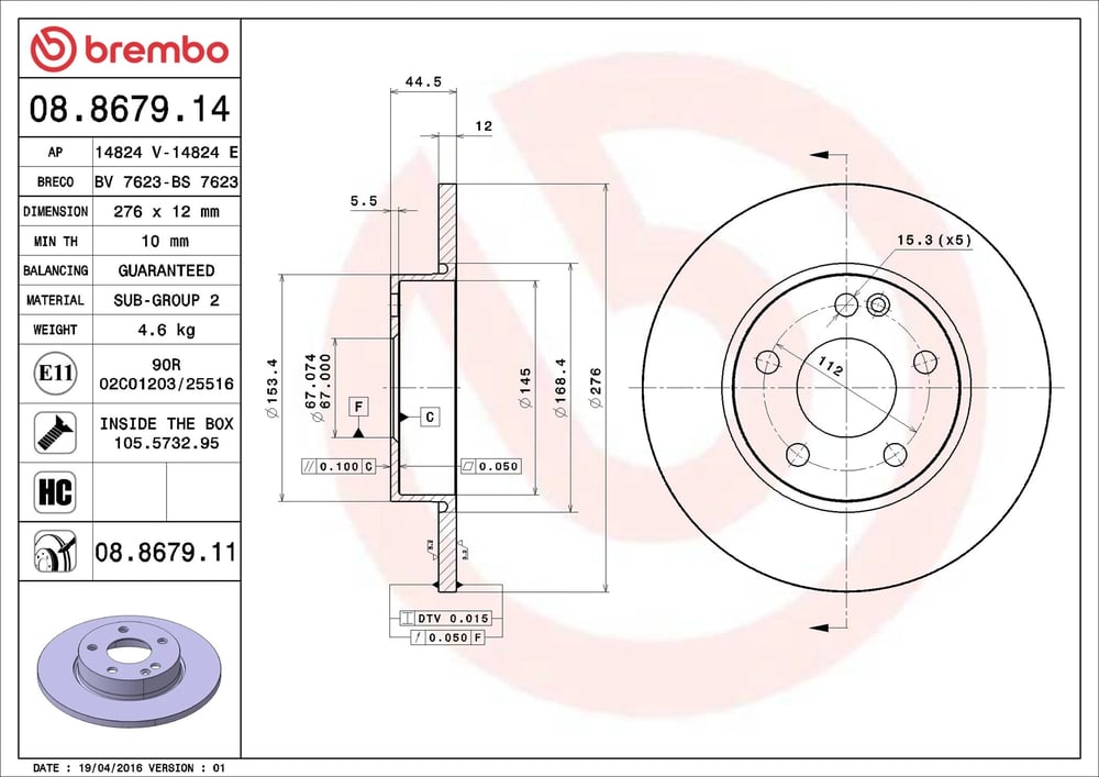 BREMBO 08 8679 14 Fren Diski 1694210012 uygun fiyat hızlı kargo