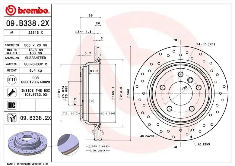 BREMBO 09 B338 2X Fren Diski 34216764653 uygun fiyat hızlı kargo