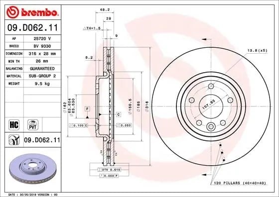 BREMBO 09 D062 11 Fren Diski T4N1799 uygun fiyat hızlı kargo