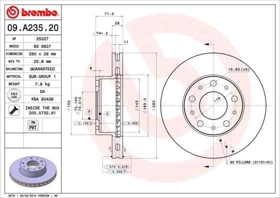 BREMBO 09A23520 Fren Diski 1607872180 uygun fiyat hızlı kargo