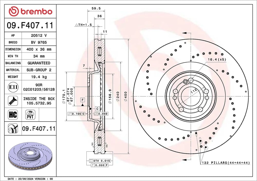 BREMBO 09 F407 11 Fren Diski 1674211101 uygun fiyat hızlı kargo