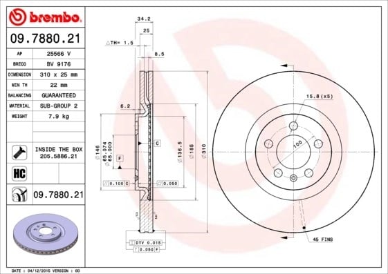 BREMBO 09 7880 21 Fren Diski 6R0615301B uygun fiyat hızlı kargo