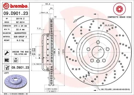 BREMBO 09 D901 23 Fren Diski 34216878179 uygun fiyat hızlı kargo