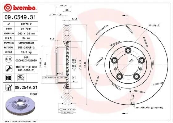 BREMBO 09 C549 31 Fren Diski 97035140401 uygun fiyat hızlı kargo