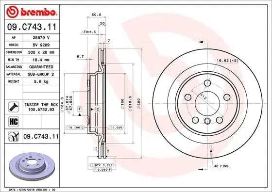 BREMBO 09 C743 11 Fren Diski 34206891086 uygun fiyat hızlı kargo