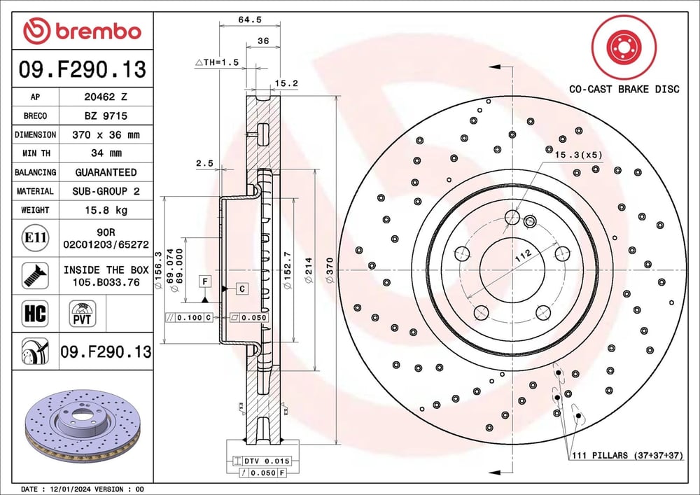 BREMBO 09 F290 13 Fren Diski 2224200272 uygun fiyat hızlı kargo