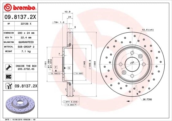 BREMBO 0981372X Fren Diski 402065616R uygun fiyat hızlı kargo