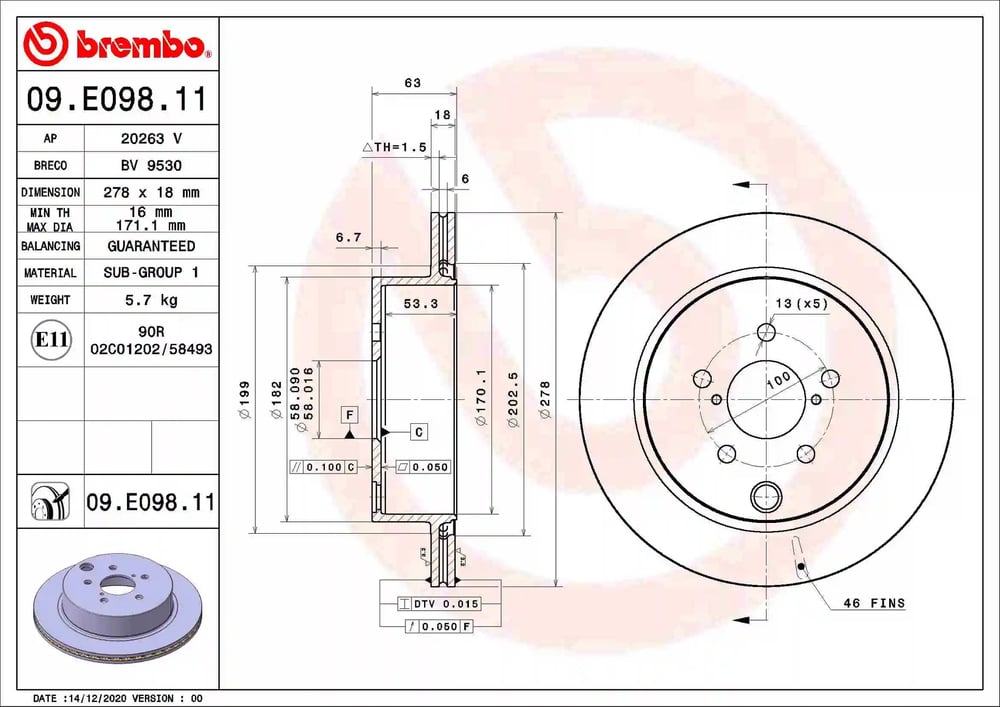 BREMBO 09E09811 Fren Diski 26700SG000 uygun fiyat hızlı kargo