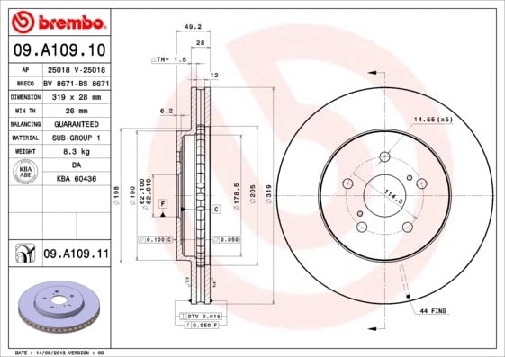 BREMBO 09 A109 11 Fren Diski 435120E010 uygun fiyat hızlı kargo