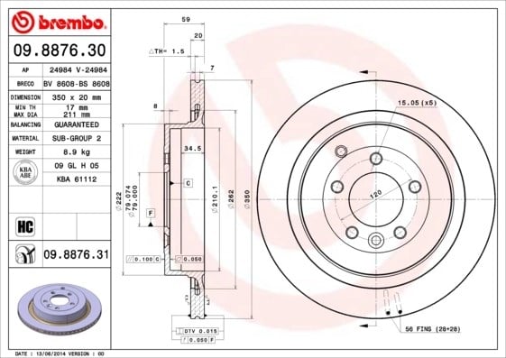 BREMBO 09 8876 31 Fren Diski SDB000642 uygun fiyat hızlı kargo
