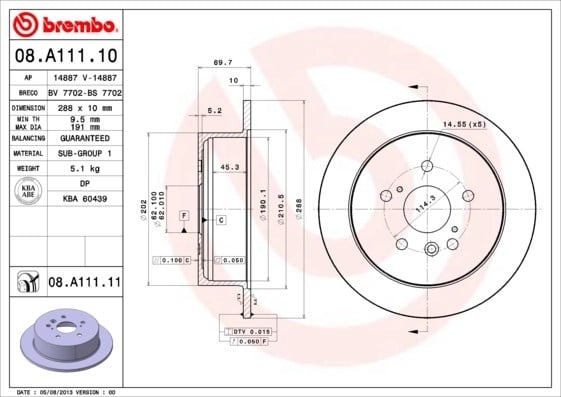 BREMBO 08 A111 11 Fren Diski 424310E010 uygun fiyat hızlı kargo