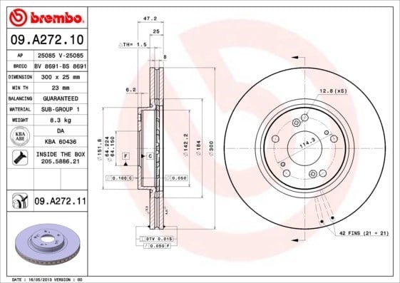 BREMBO 09 A272 11 Fren Diski 45251SEAE30 uygun fiyat hızlı kargo