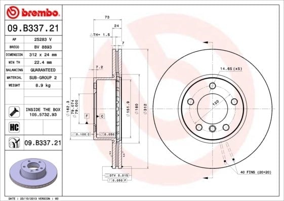 BREMBO 09 B337 21 Fren Diski 34116774875 uygun fiyat hızlı kargo