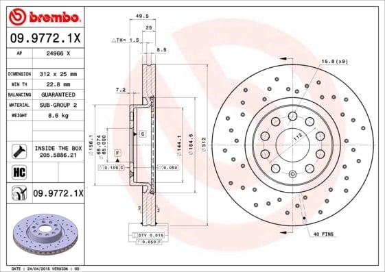 BREMBO 0997721X Fren Diski 1K0615301AA uygun fiyat hızlı kargo