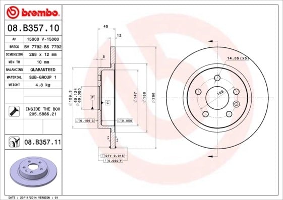 BREMBO 08B35710 Fren Diski 13502134 uygun fiyat hızlı kargo