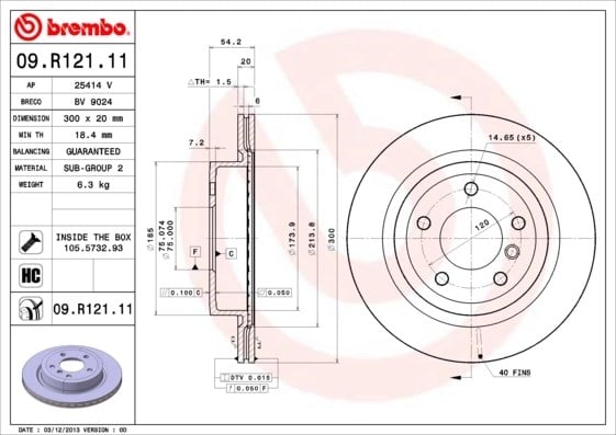 BREMBO 09 R121 11 Fren Diski 34216782605 uygun fiyat hızlı kargo