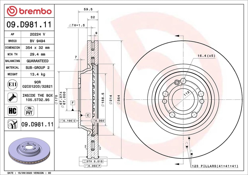 BREMBO 09 D981 11 Fren Diski 1674210701 uygun fiyat hızlı kargo
