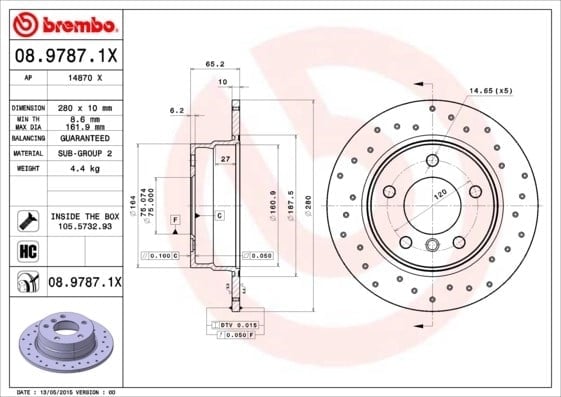 BREMBO 08 9787 1X Fren Diski 34216764647 uygun fiyat hızlı kargo