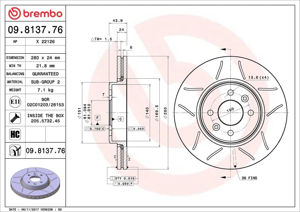 BREMBO 09813776 Fren Diski 402065616R uygun fiyat hızlı kargo