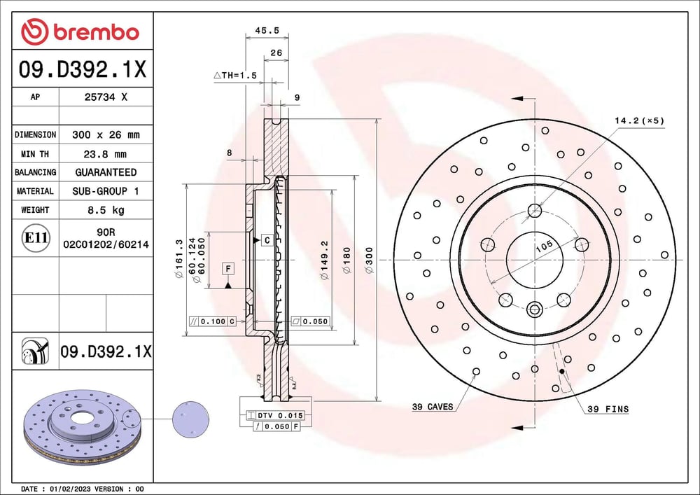 BREMBO 09D3921X Fren Diski 13515909 uygun fiyat hızlı kargo