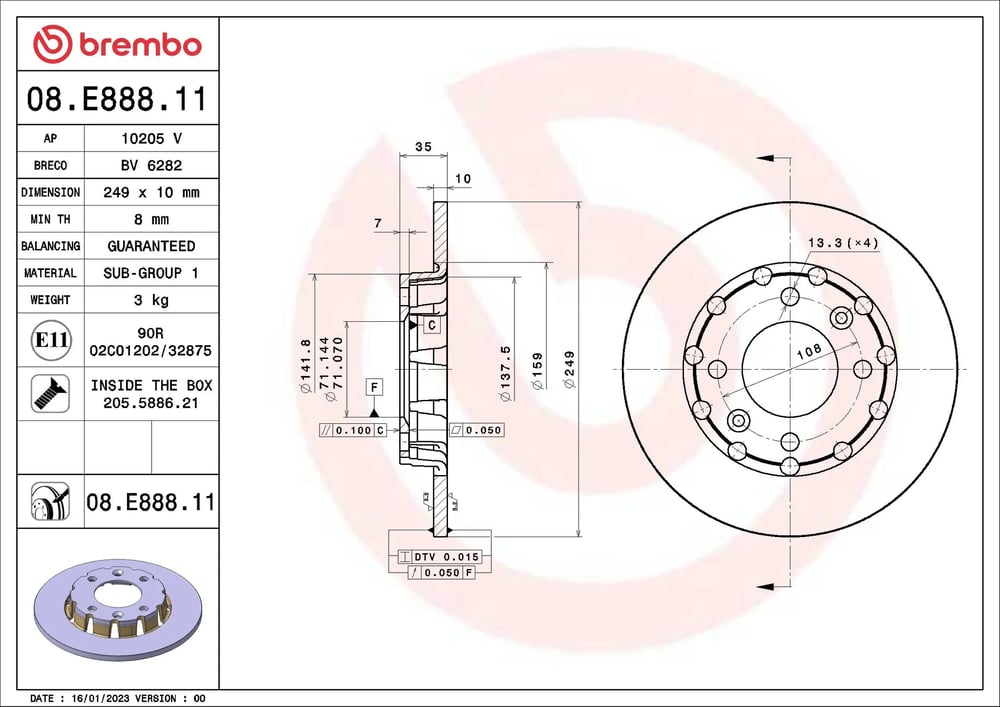 BREMBO 08E88811 Fren Diski 1643574180 uygun fiyat hızlı kargo
