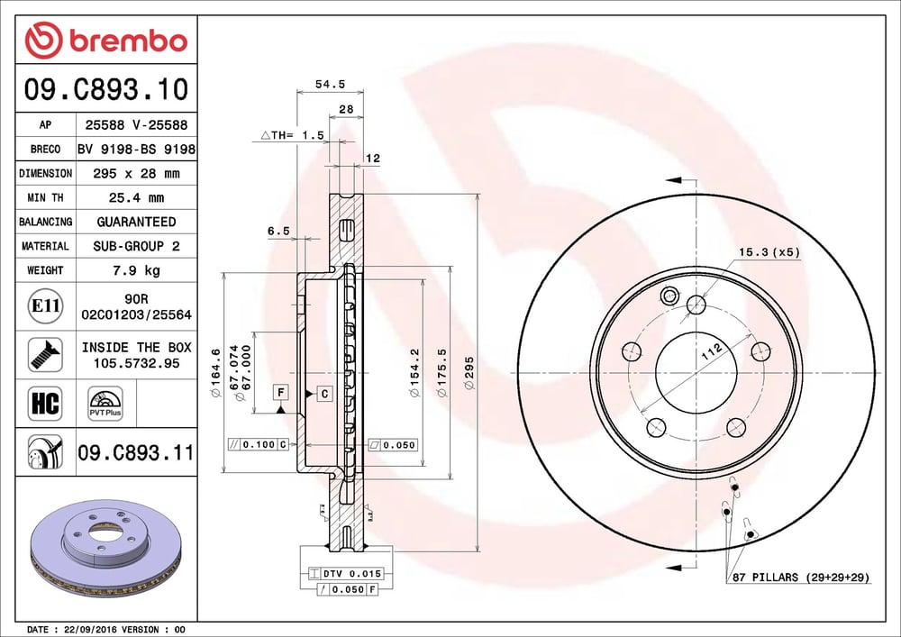 BREMBO 09 C893 11 Fren Diski 2114210712 uygun fiyat hızlı kargo
