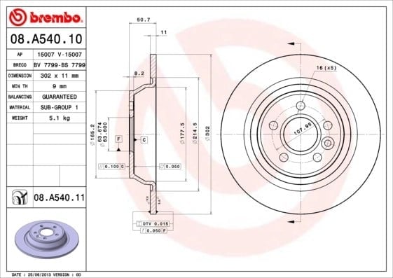BREMBO 08 A540 11 Fren Diski 1379931 uygun fiyat hızlı kargo