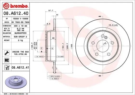 BREMBO 08 A612 41 Fren Diski 2044230612 uygun fiyat hızlı kargo