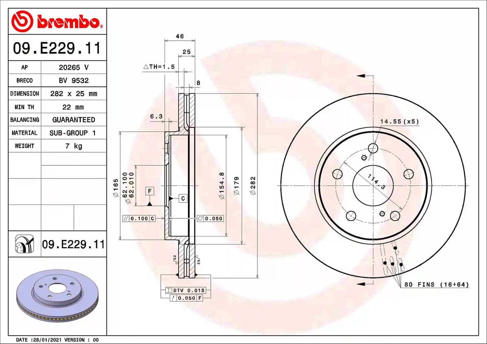 BREMBO 09E22911 Fren Diski 4351202390 uygun fiyat hızlı kargo
