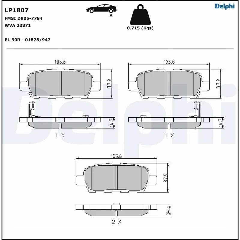 DELPHI LP1807 Fren Balatası 410601408R uygun fiyat hızlı kargo