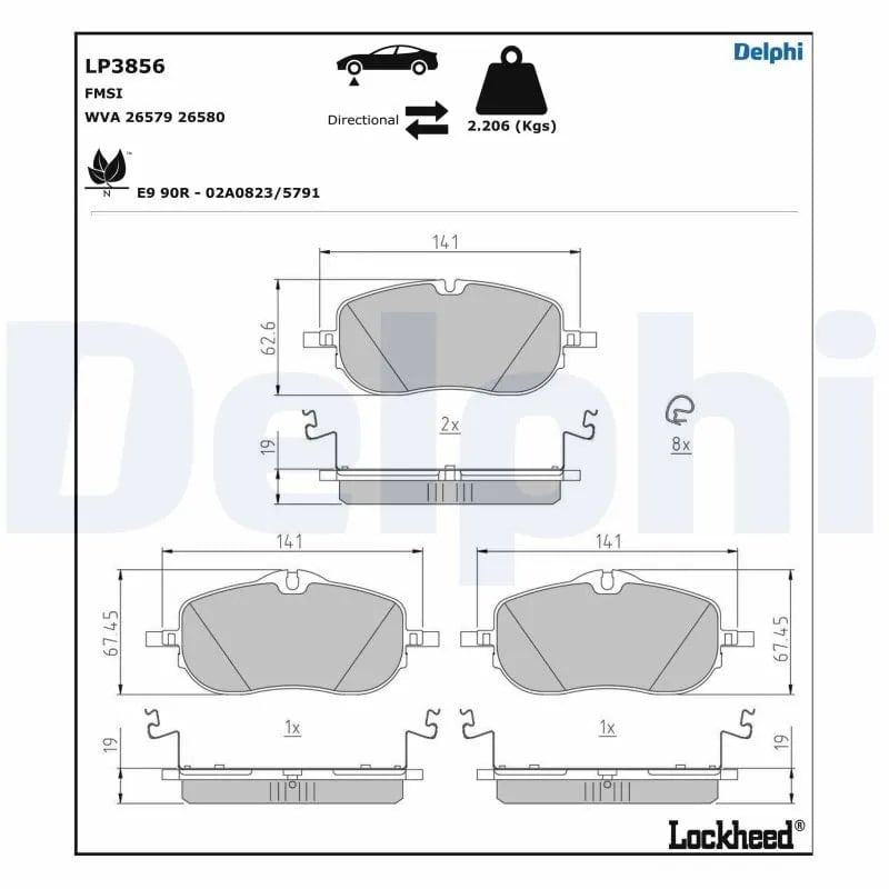 DELPHI LP3856 Fren Balatası 0004203003 uygun fiyat hızlı kargo
