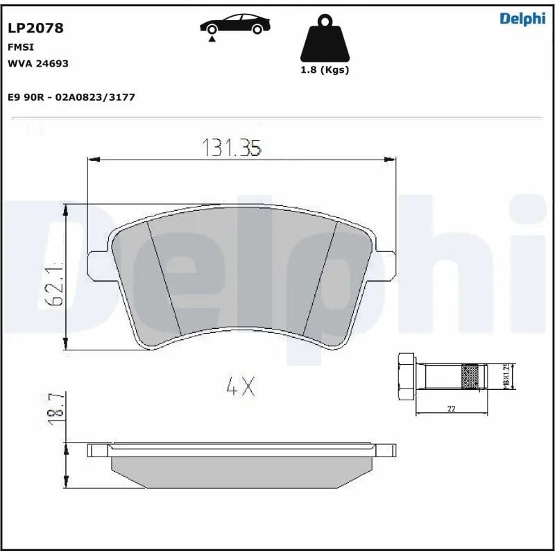 DELPHI LP2078 Fren Balatası 410603750R uygun fiyat hızlı kargo