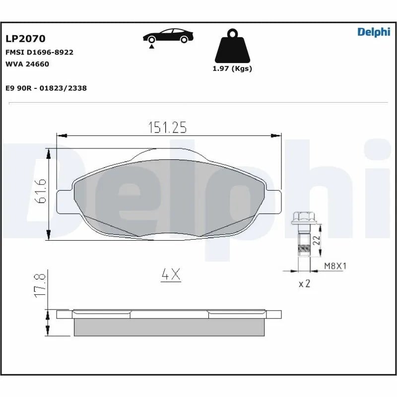 DELPHI LP2070 Fren Balatası 1609253080 uygun fiyat hızlı kargo