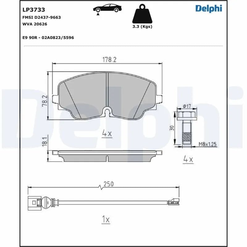 DELPHI LP3733 Fren Balatası 5WA698151B uygun fiyat hızlı kargo