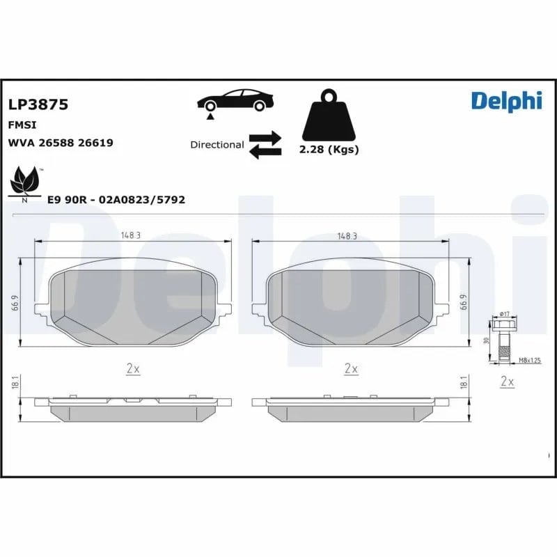 DELPHI LP3875 Fren Balatası 155255431 uygun fiyat hızlı kargo