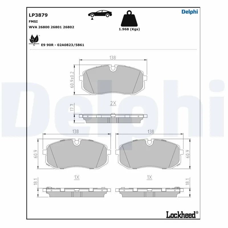 DELPHI LP3879 Fren Balatası 58101COA00 uygun fiyat hızlı kargo