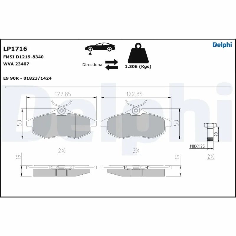 DELPHI LP1716 Fren Balatası 1611457180 uygun fiyat hızlı kargo