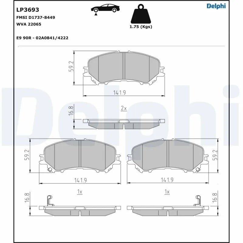 DELPHI LP3693 Fren Balatası 410601596R uygun fiyat hızlı kargo