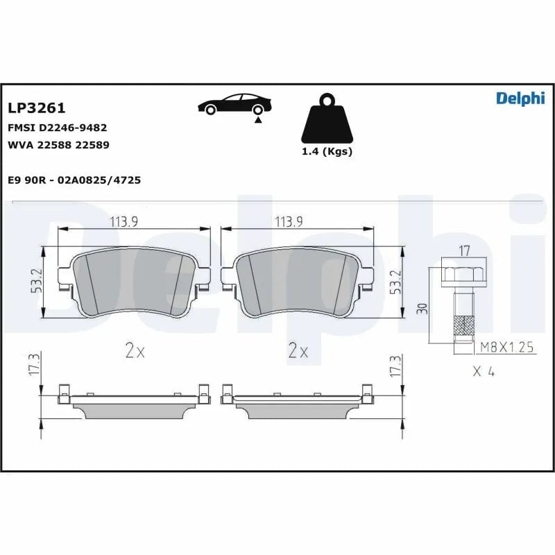 DELPHI LP3261 Fren Balatası 155253721 uygun fiyat hızlı kargo